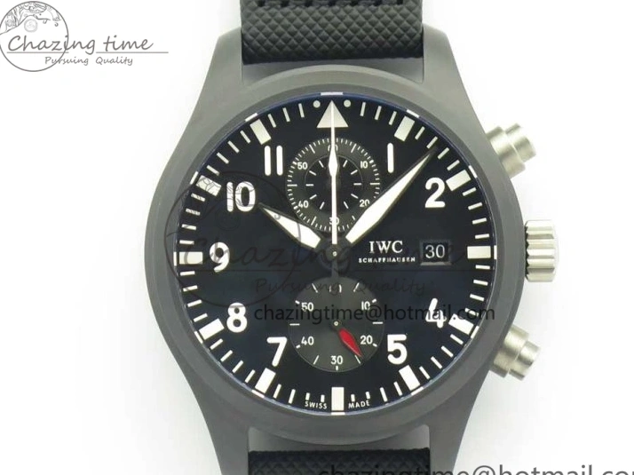 MIROTIME 1231 Modern PILOT IW389001 ZF 1:1 Best Edition Ceramic Case Black Dial on Nylon Strap A7750 (Same Function As Genuine) 7158